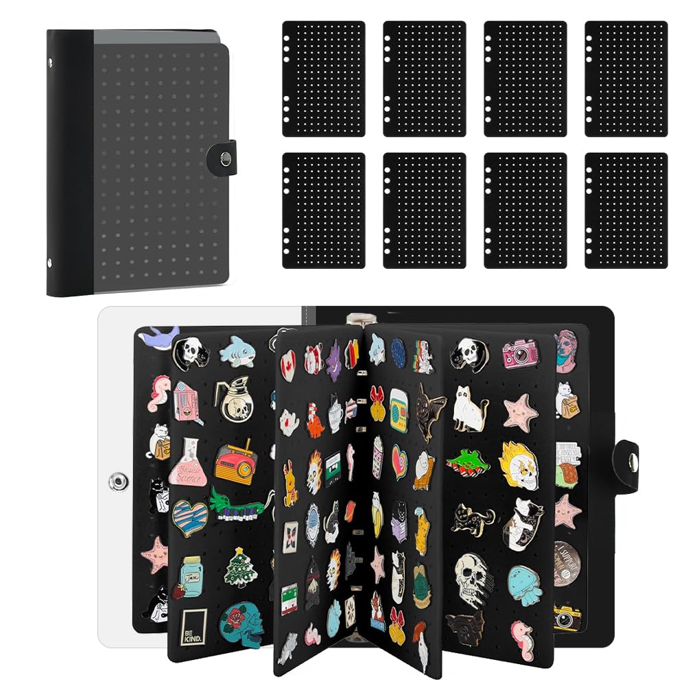 COOLBOTANG Pin Badge Button Badge Large 8 Holds 350 Pin Display Button Badge Display Pin Storage Enamel Pin Badge Storage Earring Organizer Book Case,