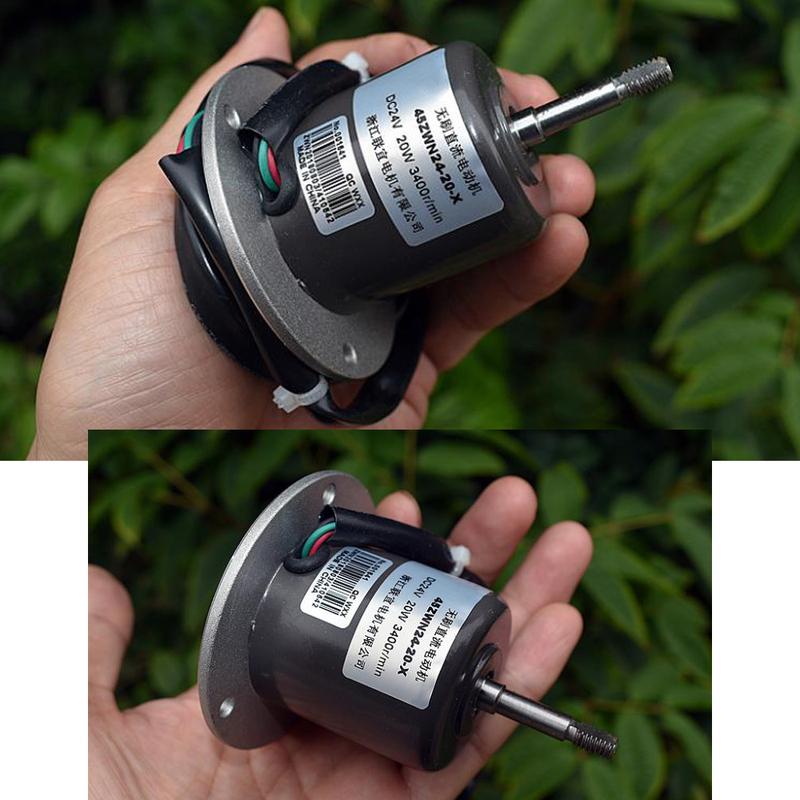 DC 24V 10W 45ZWN Double Ball Bearing Internal Rotor Brushless Motor Built-in Drive Board Rare Earth Strong Magnetic Motor
