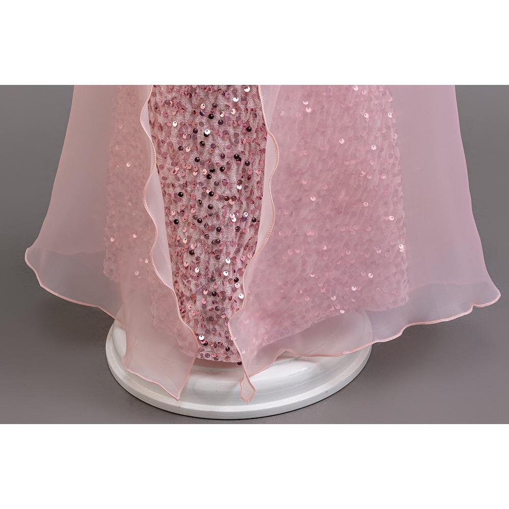 Dívčí letní šaty pro družičku na svatbu, šaty s flitry, dětské princeznovské šaty, síťované šaty, dívčí oblečení, dlouhý odstavec