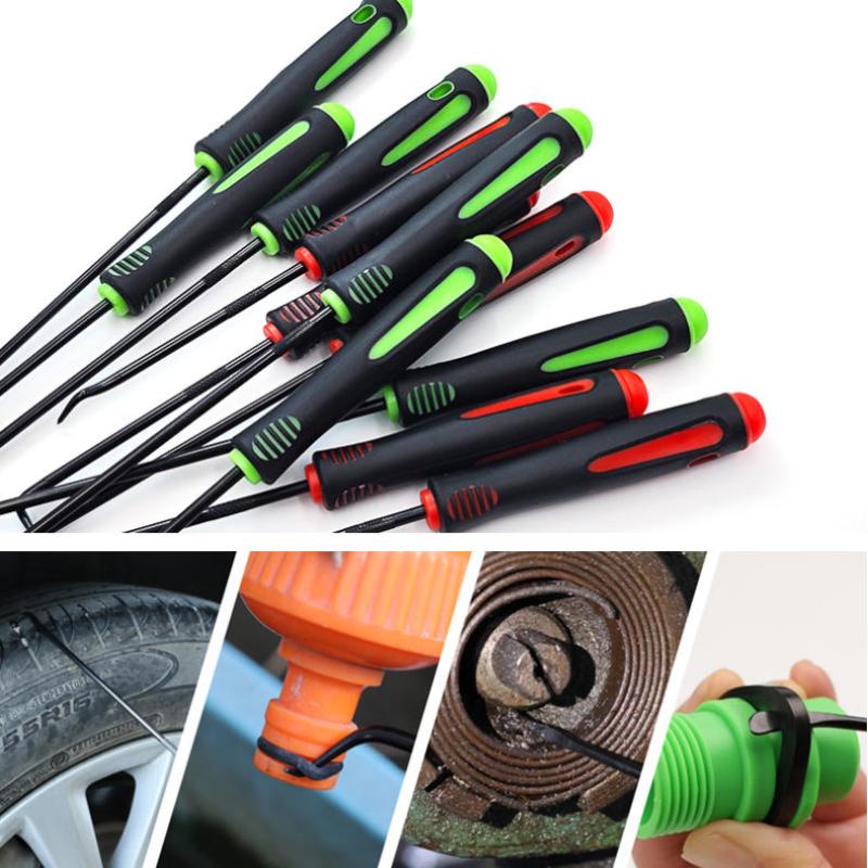 High Precision Auto Car Oil Seal/O-Ring Gasket Puller; 4/12Pcs Mini Hooks Set For Professional Use