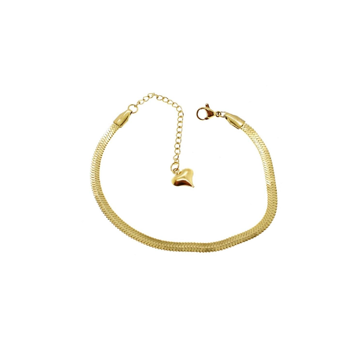 

Gold Color Italian Chain Unisex Model Steel Bracelet - 1670 золотий