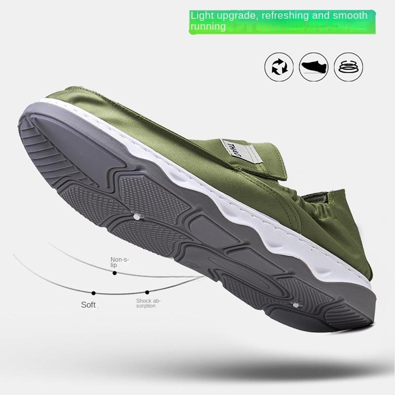 Men's Slip-on Thin Breathable Casual Shoes Flat Cloth Shoes Trend All Match Sports Board Shoes