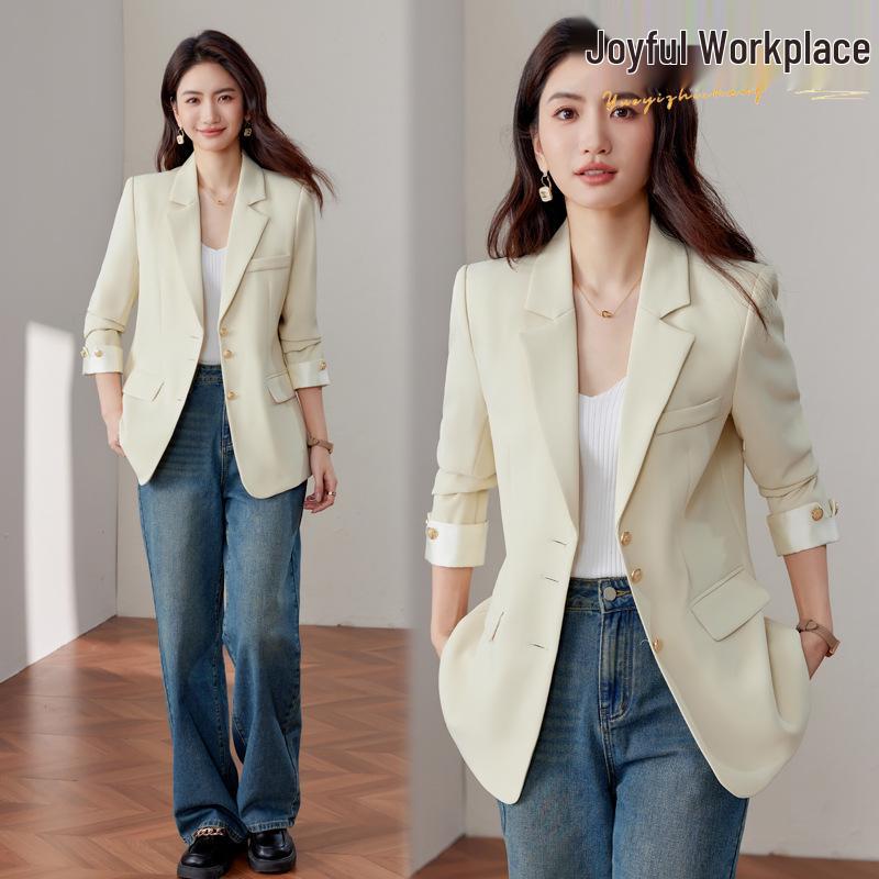 

Women s 2025 Spring/Autumn Versatile Blazer - Professional & Casual Style Large