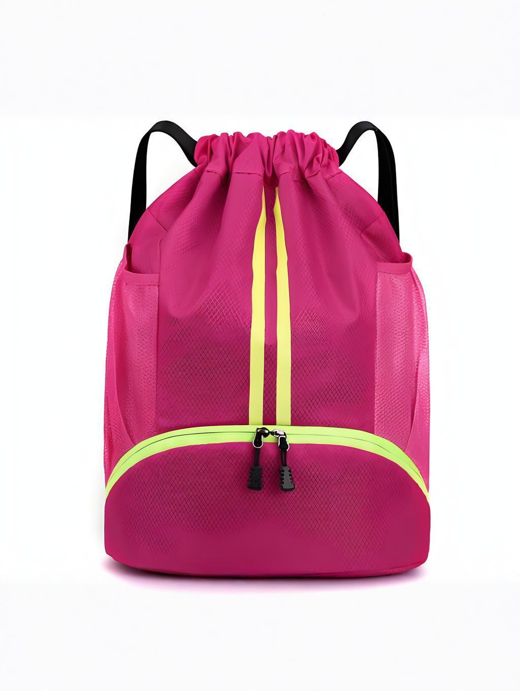 

Men s Sports Drawstring Backpack: Wet/Dry, Basketball Shoes & Double Shoulder School Bag 32x16x47cm рожевий червоний колір