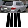 4Pcs For Toyota Highlander 2008-2013 Car Pillar Posts Door Window Trim Cover Panel Stickers Styling Accessories Exterior Parts