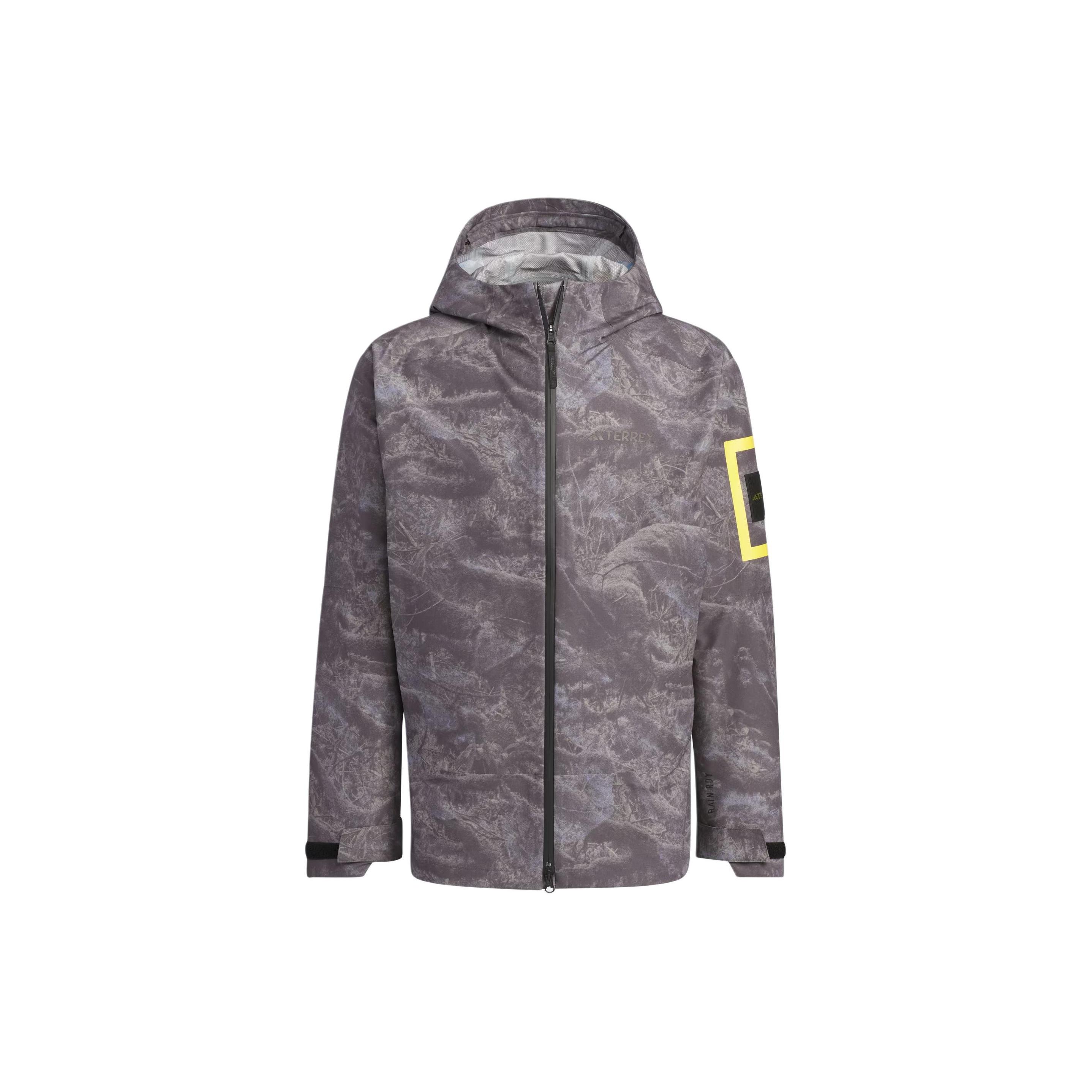 adidas x National Geographic Allover Print RAIN. RDY Jacket Asia Sizing  Silver Violet  Men s IS9512 S