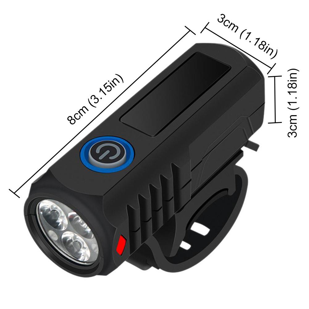 LED Bicycle Headlight High Brightness Cycling Safety Waterproof Front Lamp 3 Gears Bike Handlebar Flashlight for Night Riding