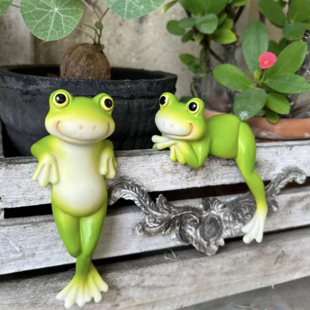 Grenzüberschreitende hängende Frosch-Blumentopf & Glas-Aquarium-Randdekoration