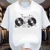 Men's T-Shirt with Unique Bicycle Record Design Breathable Polyester Crew Neck Short Sleeve Men Clothing