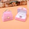 1Pc Fashion Handbag Shaped Jewelry Box, Velvet Ring Necklace Storage Box, Elegant Accessory Gift Box, Perfect Proposal Ring Box