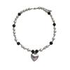 Y2K Pearl Bead Chain Necklace 3D Heart Choker Necklace for Women Summer Jewelry Heart Clavicle Chain Necklace Teen Girl
