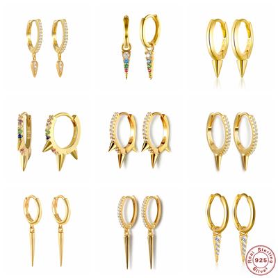 Canner 925 Sterlingsilber Creolen Trendy Punk Hiphop Nieten Ohrringe für Frauen Gothic Party Schmuck Pendientes Orecchini
