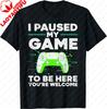Neuheit Gamer T-Shirt Cooles Videospieler-Shirt für Unisex Jungen Spiel pausiert Sommer Grafik-T-Shirt Lässiges Kurzarm-Gaming-Geschenk Unisex Kleidung
