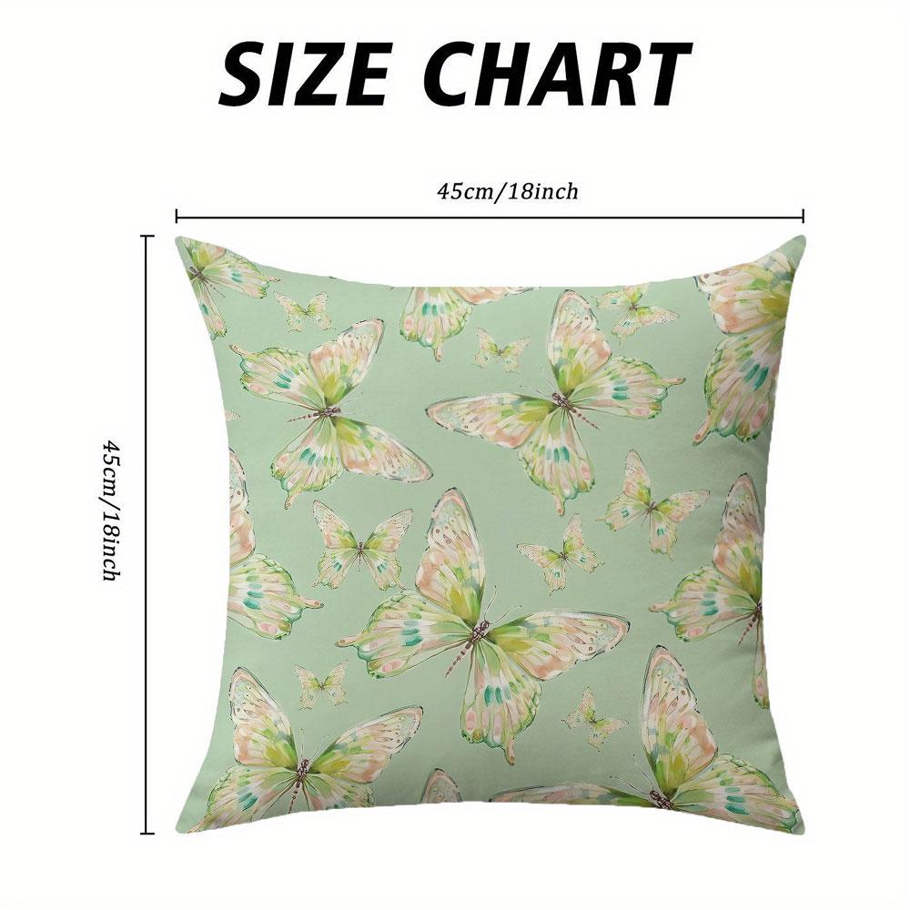 Mint Flutter Square Jacquard Pillow Cover for Sofa Office Waist Cushion Cover Home Decorative Pillowcase