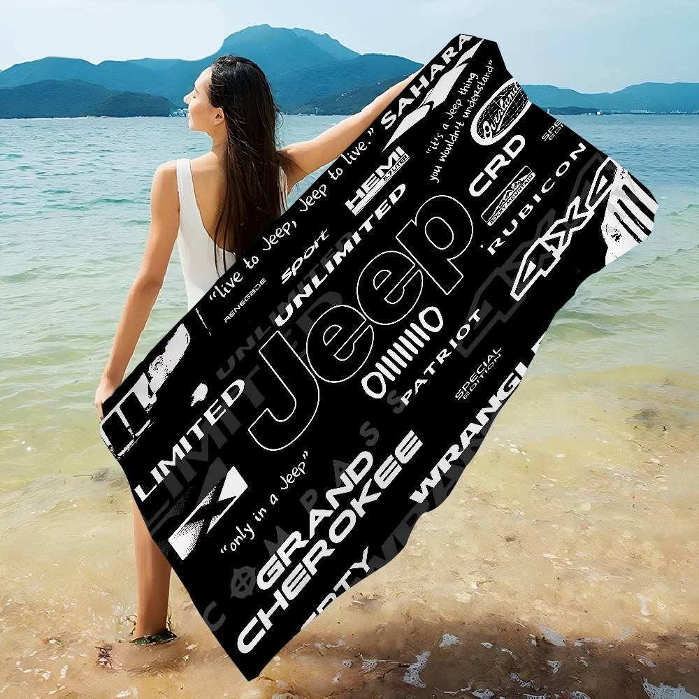 J-JEEP Microfiber Blanket Quick Drying Beach Towels Oversized Printing Super Absorbent Pool Towel Blanket