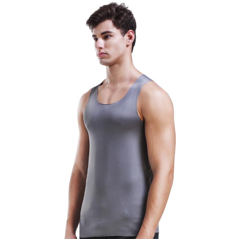 Men's Ice Silk Breathable Round Neck Slim Fit Sports Vest Underwear