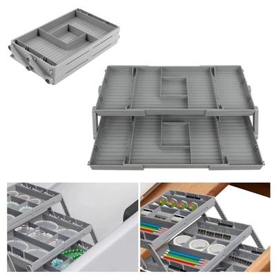Foldable Makeup Drawer Organizer Collapsible 2/3 Layer Jewelry Holder Organizer Portable Space Saving