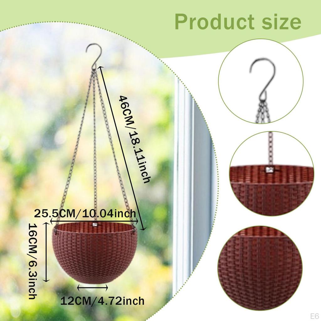 Hanging Planter Floral Container Automatic Water Absorption Flower Pot Self Watering Basket