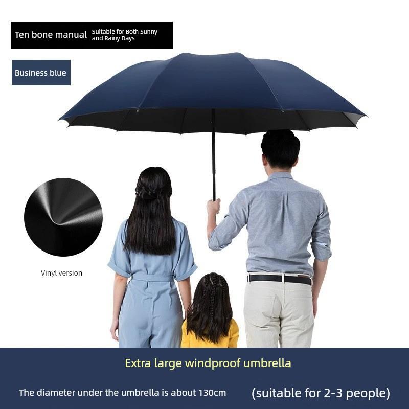 New Model Bone-Edged 70% off Grid Umbrella, Sun Protection Umbrella, Large Business Folding Umbrella, Business Gift Iron Umbrella