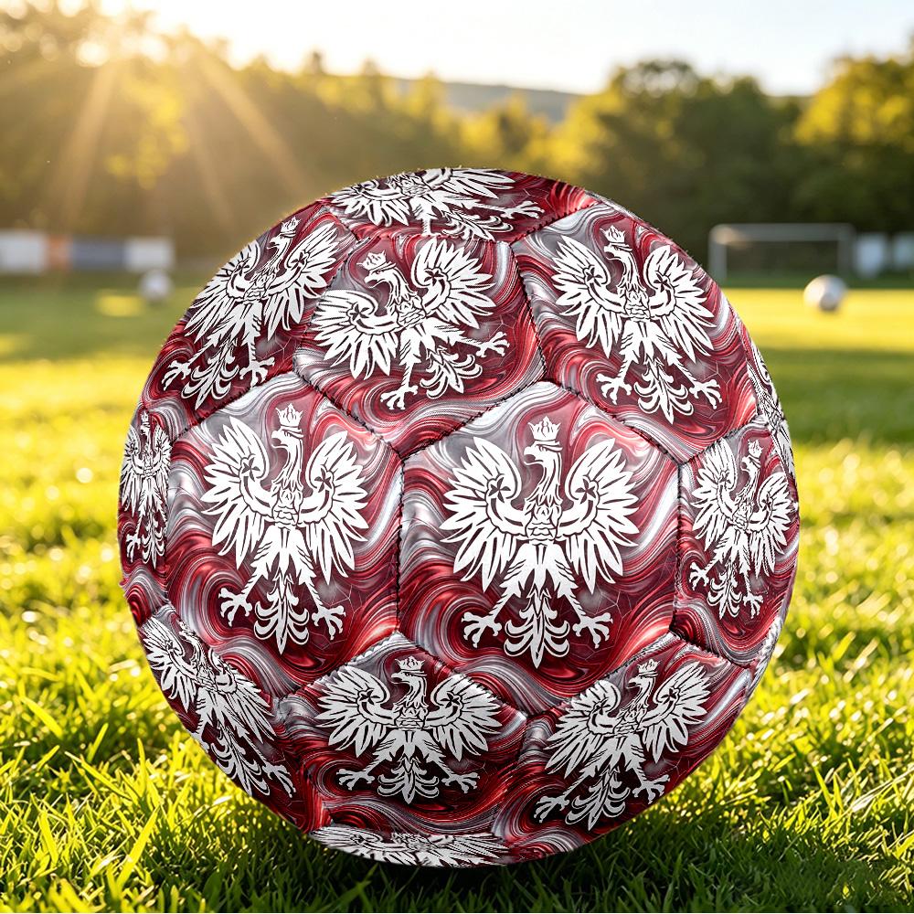 Poland Football Printed Size 5 Soccer Ball Wear Resistant Standard Adult Training Football Fan Gift for Indoor Outdoor Match Sports