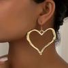 Exaggerated Metal Big Love Heart Pendant Earrings Necklace for Women Gothic Black Rope Knotted Bowknot Adjustable Chain Jewelry