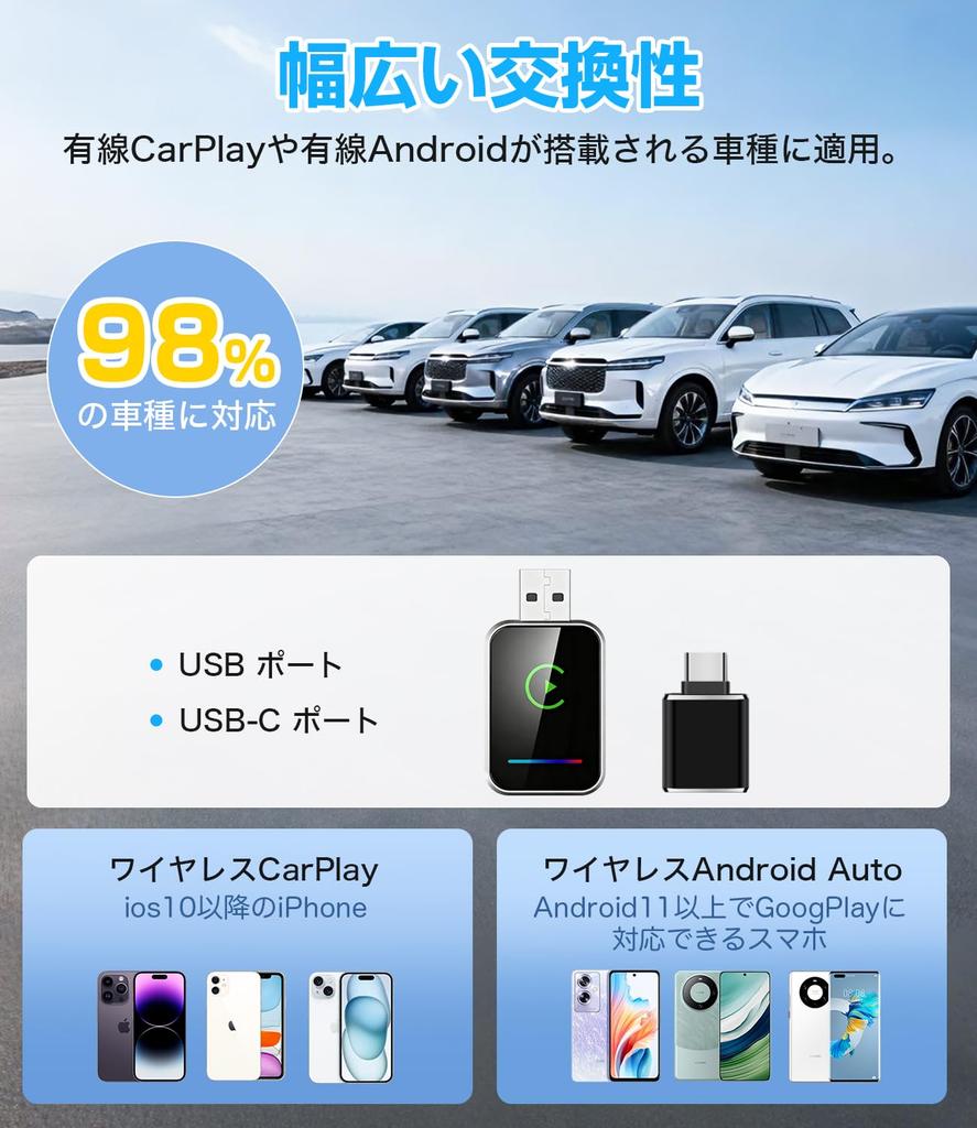 CarPlay Wireless MINI Auto Wireless Automatic Converts Wired CarPlay To Compatible with Factory Wired Technical Standards Approved [Cable-Free