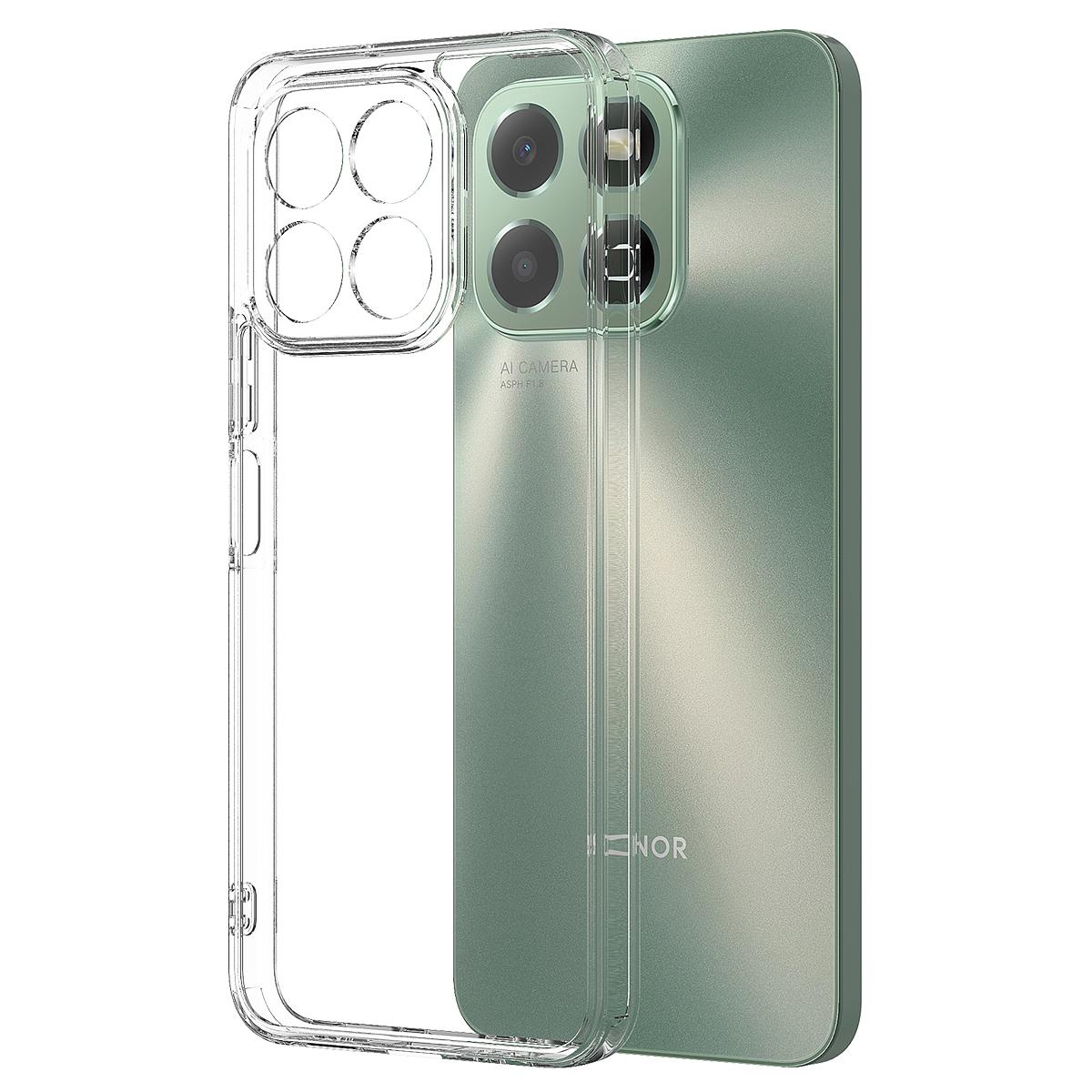 

For Honor X6b 4G Clear Phone Case TPU+Acrylic Shockproof Phone Back Cover A