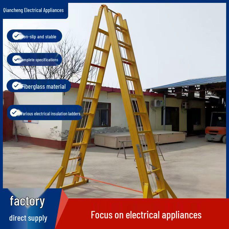 Insulated Fiberglass Telescopic A-Frame Articulated Ladder for Power Construction and Maintenance