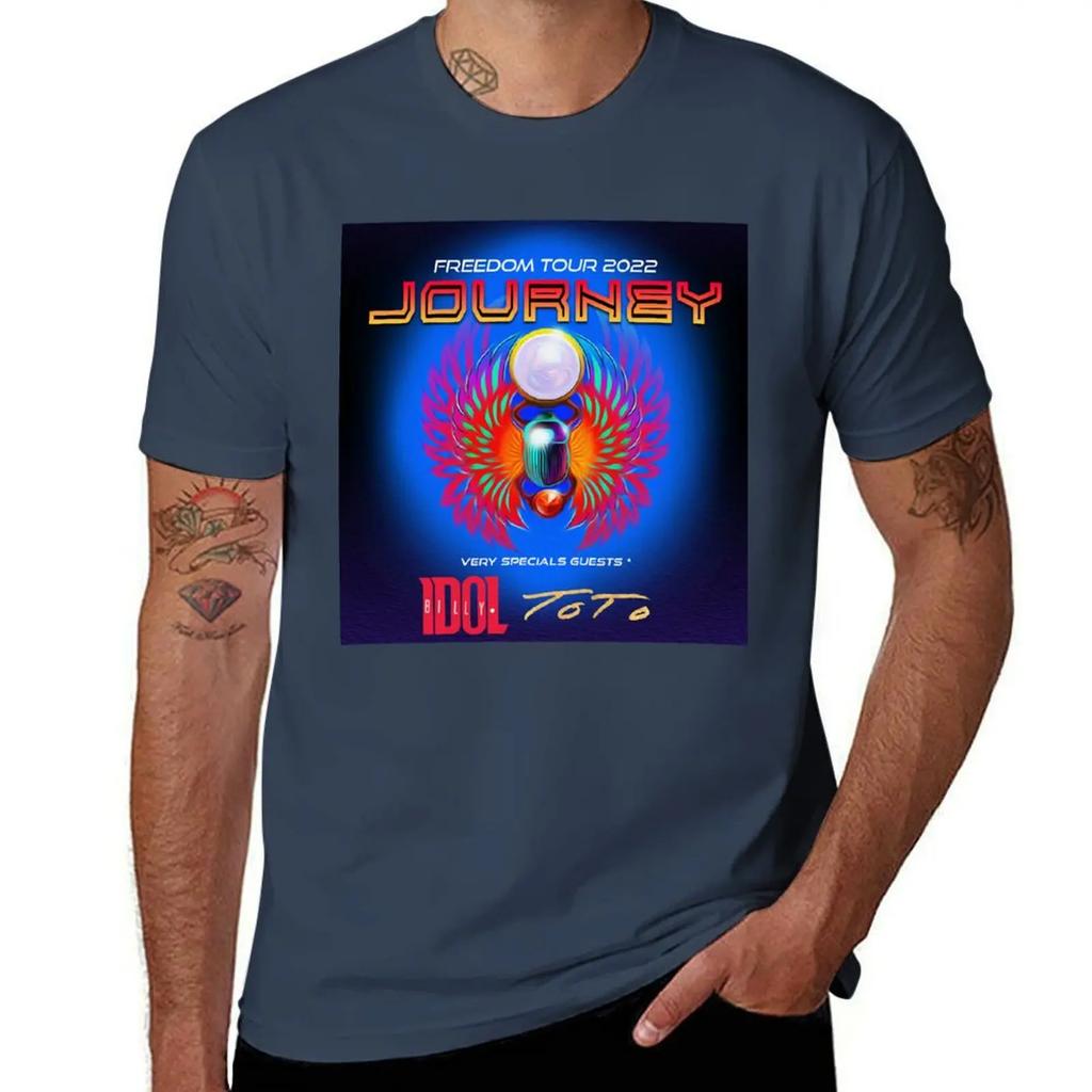 Journey band tour 2022 masdes Basic T-Shirt Bluse Übergrößen Grafik-T-Shirt Vintage Schwarz Herren-T-Shirt Grafik
