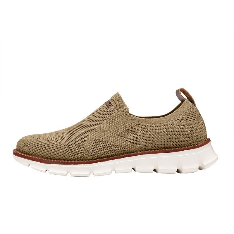 Shoes men's new fly-woven breathable casual shoes soft-soled retro one-pedal large-size men's shoes