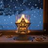 Boutique Shop Display 2Pcs Christmas Hollow Metal Candle Holder, Vintage Tabletop Tealight Lantern, Xmas Seasonal Atmosphere Light Elk, Tree,