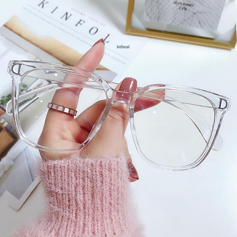 

D-Shaped Anti-Blue Light Trendy Glasses - Street Style, Prescription-Compatible Frame Only (No Lenses) прозрачный белый