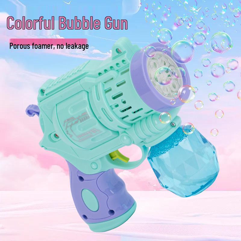 Automatic Light-Up Multi-Hole Bubble Gun with Colorful Lights
