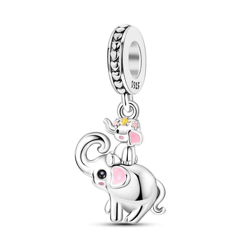 Authentic Copper Charm Bead Charms Bead Charms Colorful Elephant Dangle Compatible With Women Authentic Bangle Bracelets