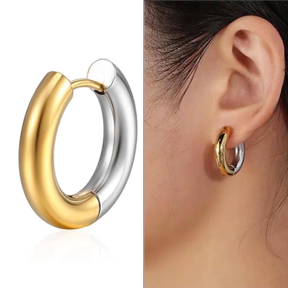 18k Gold Plating  Hoop Earring for Women Trendy Chunky Earrings  Huggies Hoop Earrings Geometric Dangle Earrings Jewelry Gifts
