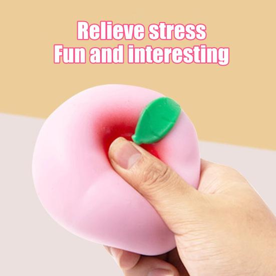 Juicy Peach Stress Relief Toy Simulation Pink Yellow Peach Squeeze Toy Decompression Fruit Shape Sensory Fidget Toy