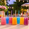 25Pcs Reusable Glitter Straws for Cups, 23cm Food-Grade PP Straw with Fixed Buckle, BPA-free Thickened Drinking Straws