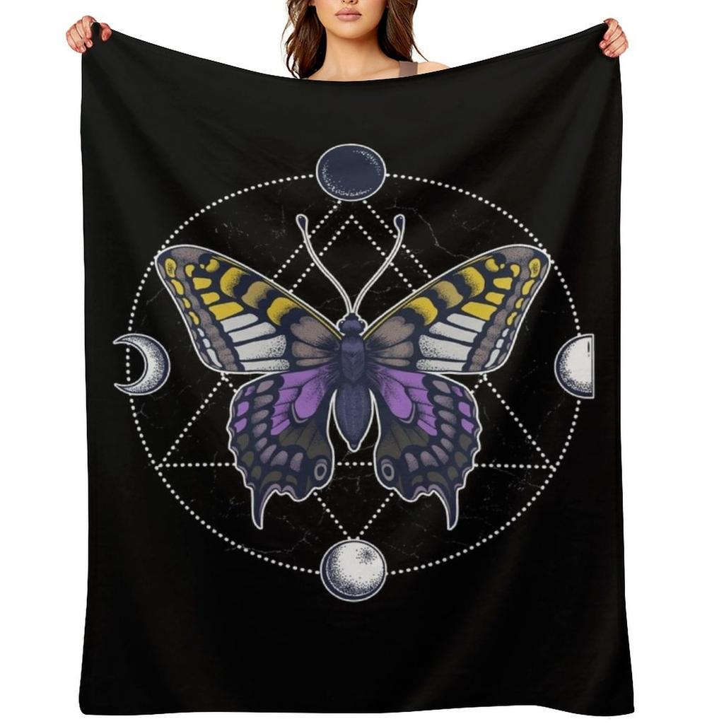 Nonbinary Butterfly Throw Blanket Summer Beddings blankets ands bed plaid Luxury Throw Blankets