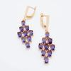 Madingi Unikalūs Moteriški Ilgi Prabangūs 585 Rožinio Aukso Purpuriniai Natūralaus cirkonio Kabantys Auskarai Puikūs krištoliniai Kūrybiniai dovanų papuošalai