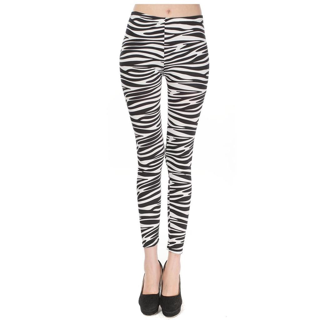 Leggings con Stampa Animalier Tendenza Europea e Americana - Pantaloni a Nove Punti Aderenti