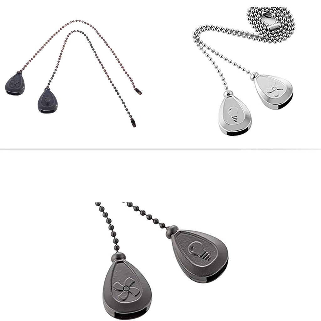2pcs Ceiling Fan & Light Pull Chain Extensions Decorative Pendants with Connectors Elegant Ceiling Fan Pull Chains set