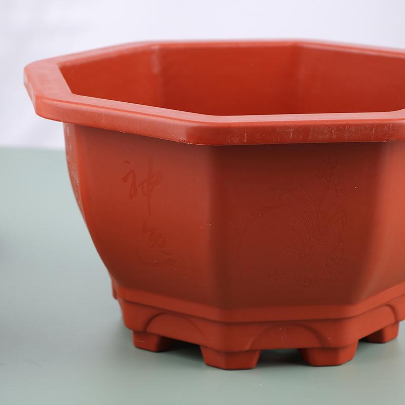 1 Pezzo Vaso da Fiori Esagonale in Plastica con Sottovaso Non si Deforma Facilmente Speciale per Bonsai Piante Verdi Decorazione Classica per Giardino Interno