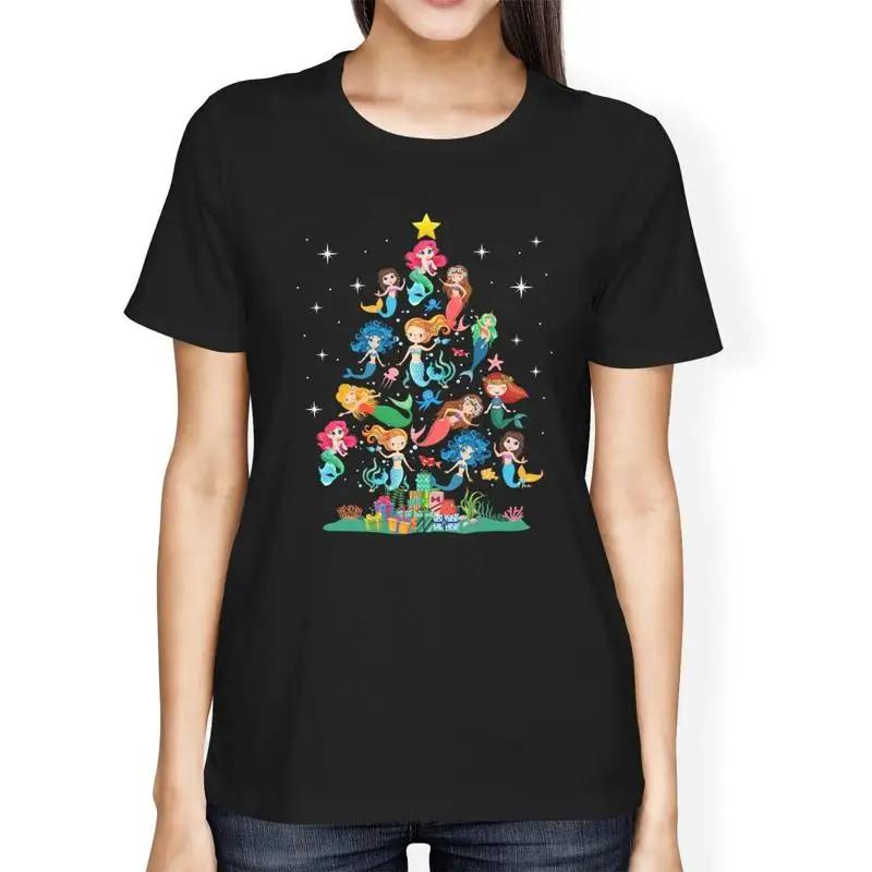 1T T Shirt Womens Loose Fit Christmas Tree Made Of Little Marmaids