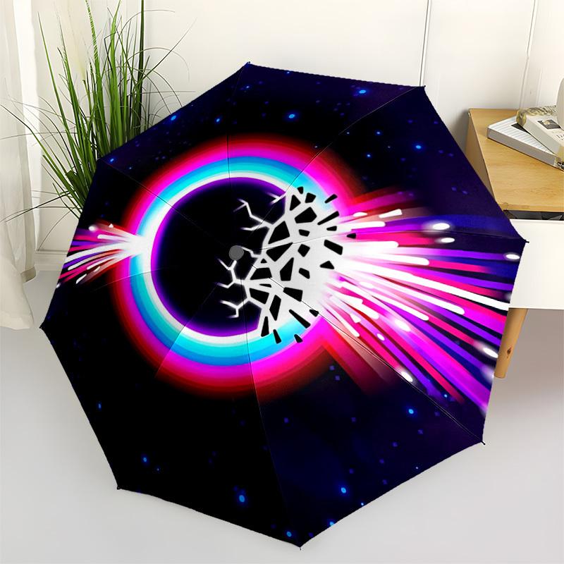 1pc Galactic Burst Automatic Folding Umbrella Durable Iron Frame,All Seasons Home Travel Outdoor Multifunctional Umbrella Yy251115079