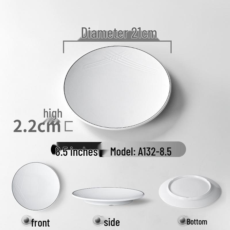 Melamine Imitation Porcelain Round Dinner Plate - Durable Restaurant and Buffet Dish