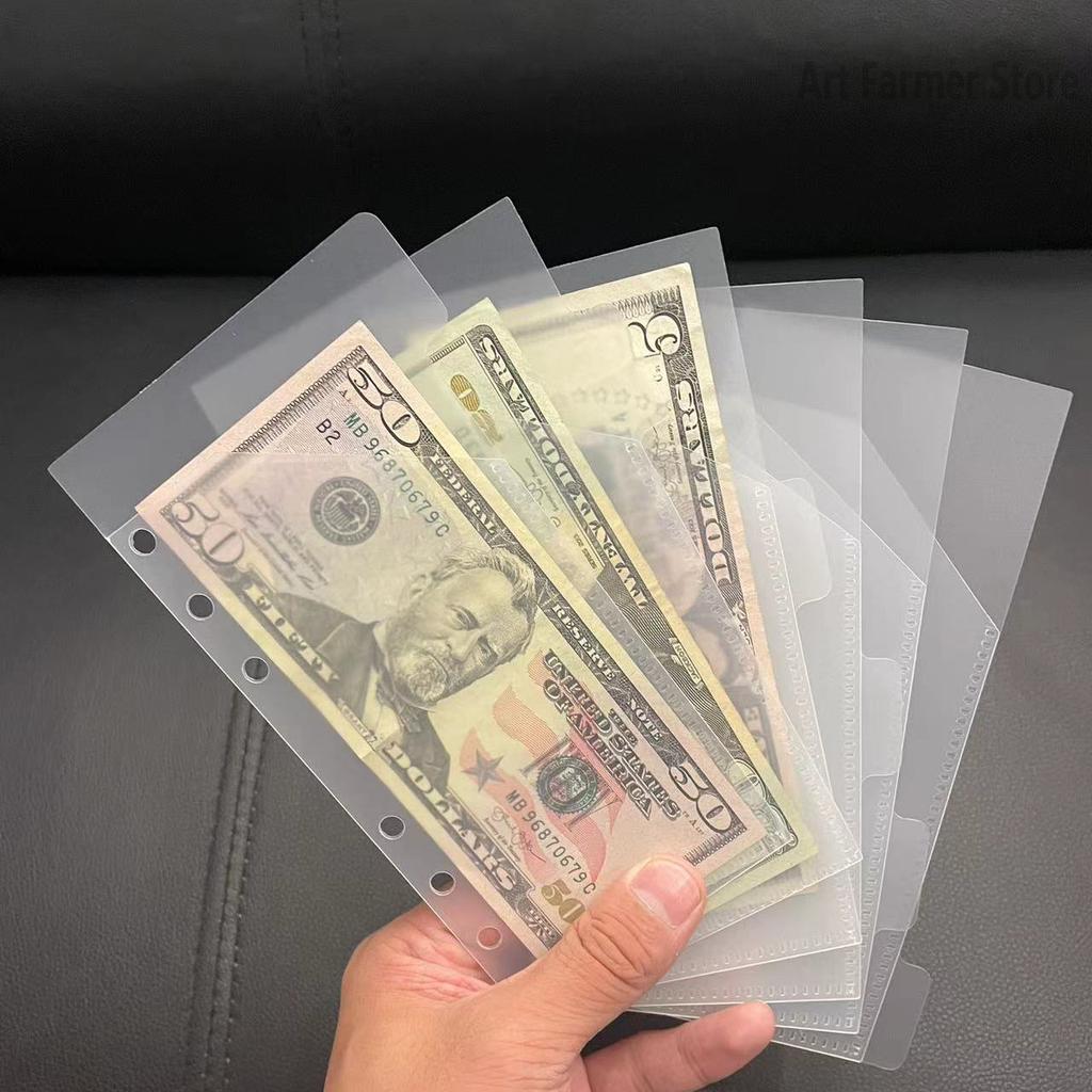 A6 A7 Binder Pockets Binder Folders for Notebook Divider Page Waterproof PVC Leaf Document Filing Bag