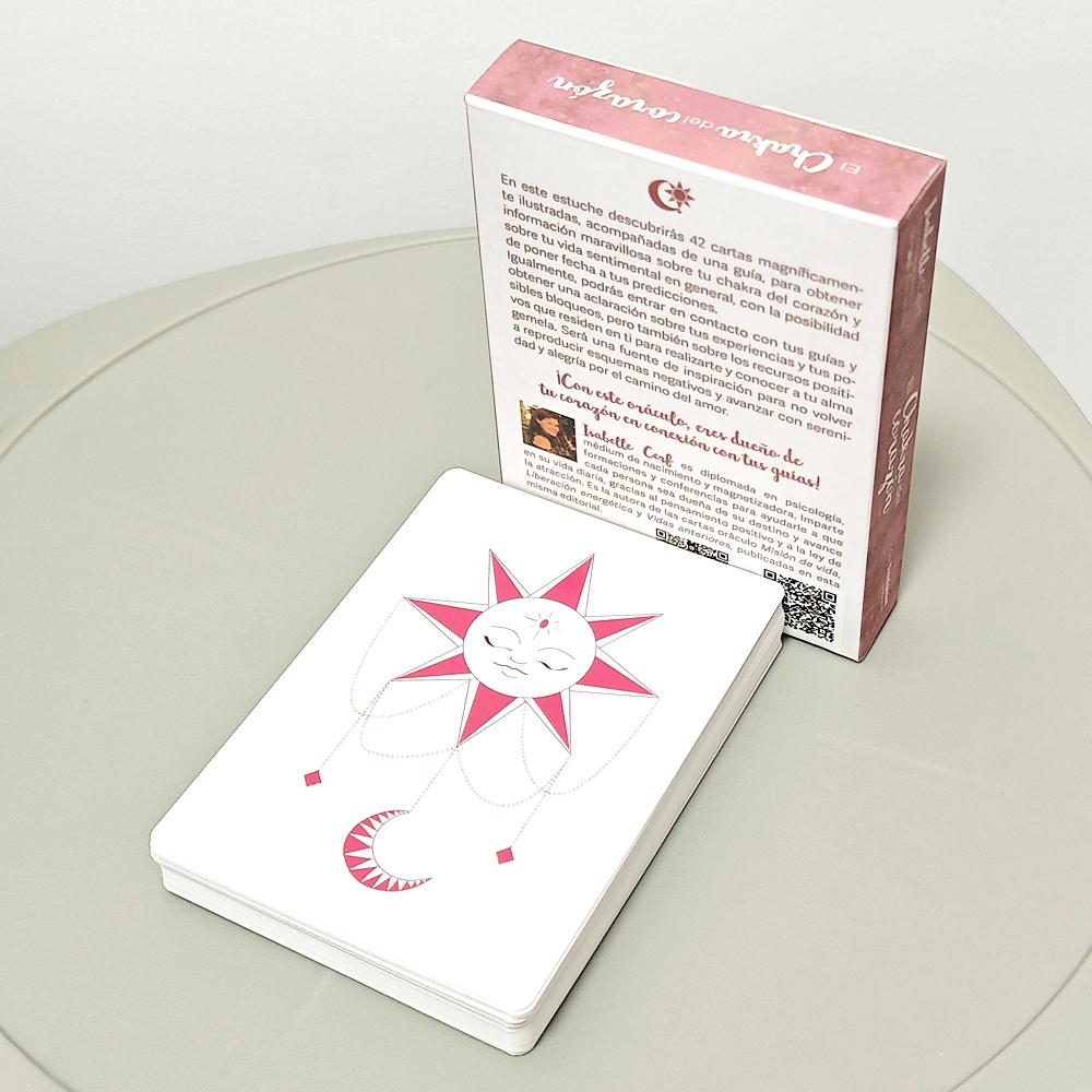 Romantic Love Oracle Deck 42 Pcs Heart Chakra Oracle Cards 10.5*7.5cm In Spanish Language