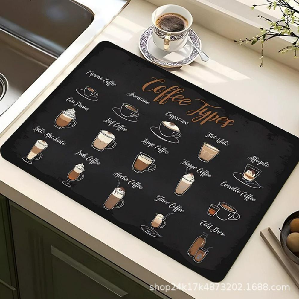 Kaffee Wasser Tasse Kieselgur Geschirr Matte Schnelltrocknend Rutschfest Abtropfmatte für Geschirr Arbeitsfläche Dekor Kaffeemaschine Geschirr Pad