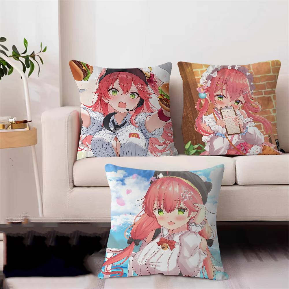 Sakura Miko Povlak na polštář kreslený Dárek Povlak na polštář Ložnice Domov Pohovka Židle Sedák Dekor povlak na polštář