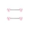14pcs/Pack Elegant Nipple Bars and Rings Set Elegant Silver Pink Cubic Zirconia Nipple Rings for Trendy Women